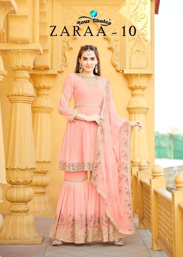 Your choice zaraa vol 10 georgette with embroidery work dres...