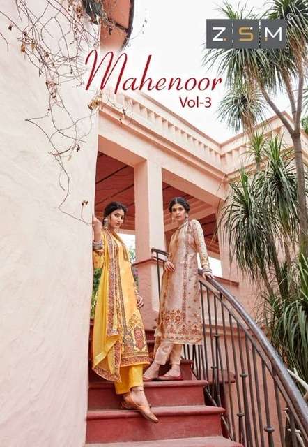 ZSM Mahenoor Vol 3 Cotton Silk With Cross Stitch Embroidery ...