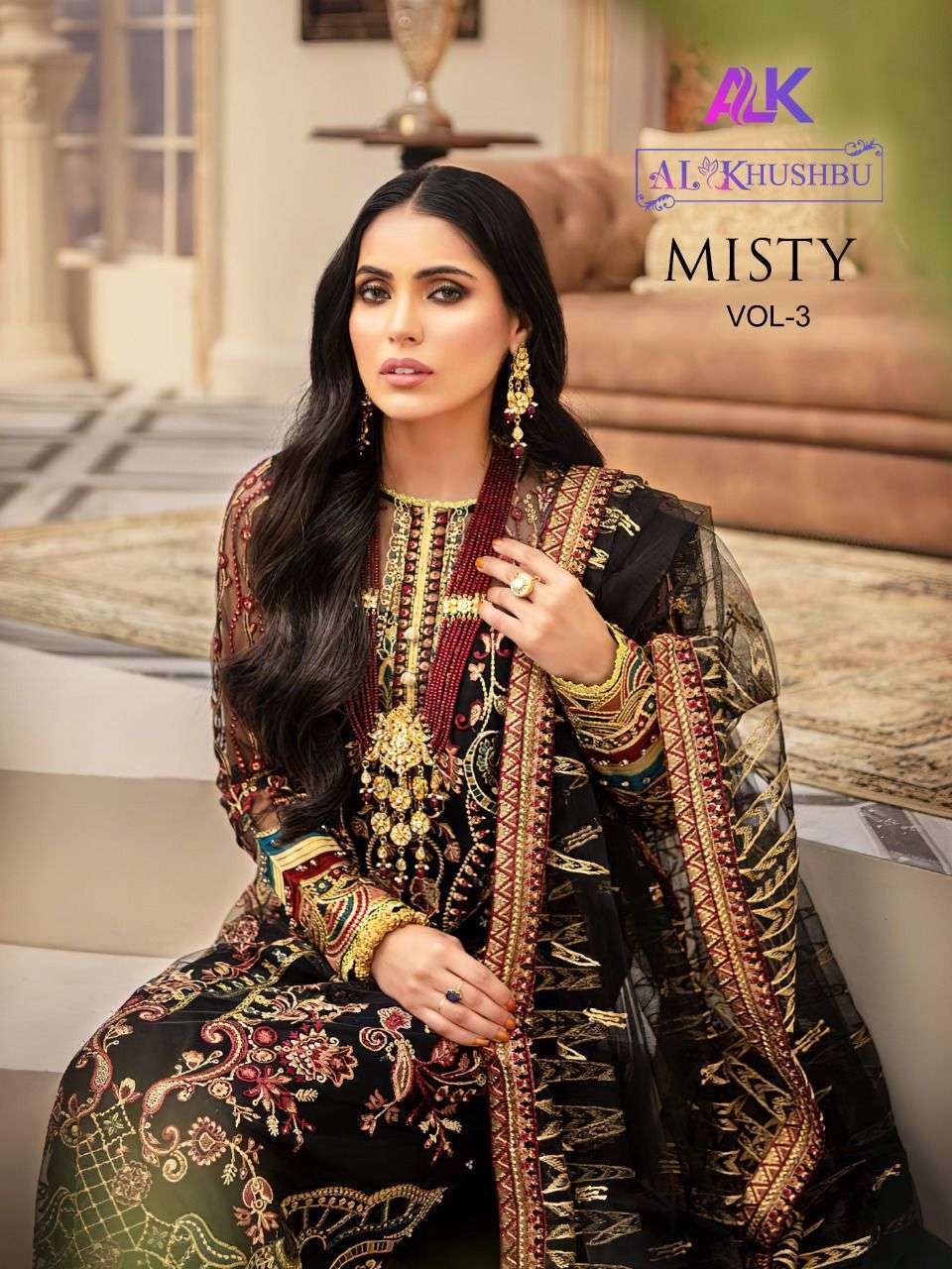 Al Khushbu Misty Vol 3 Georgette With Heavy Embroidery Work ...