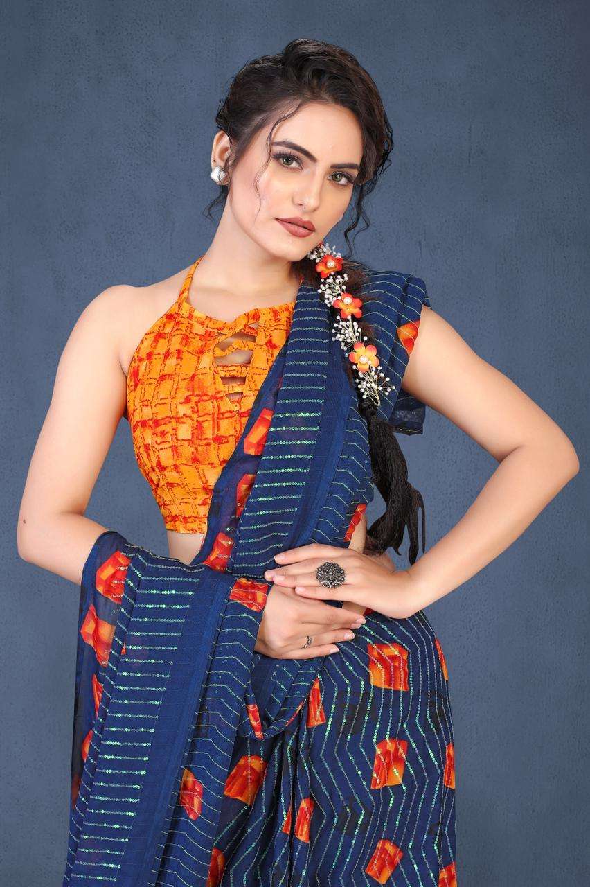 Atrangi Georgette With Sequence work Fancy Saree Collection
