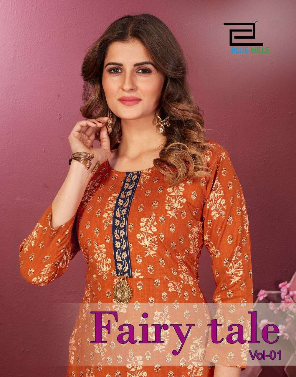 BLue Hills Fairy Tale Rayon With Printed Gown Style Kurti co...