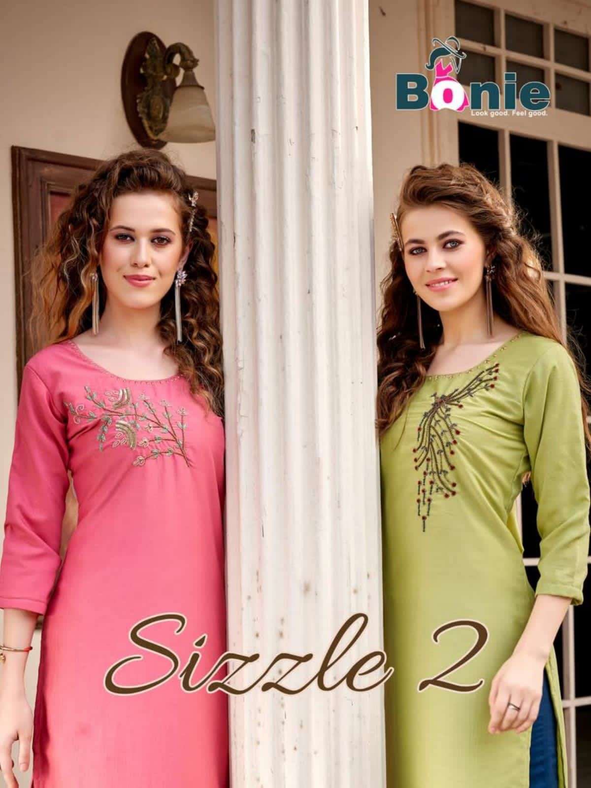 Bonie Sizzle Col 2 Silk Kurti With Pant Collection