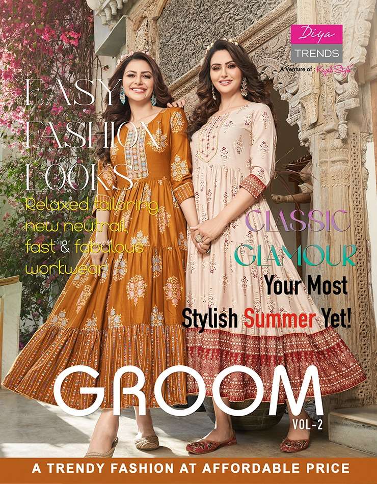 Diya Trends Groom Vol 2 Rayon With Printed Gown Collection