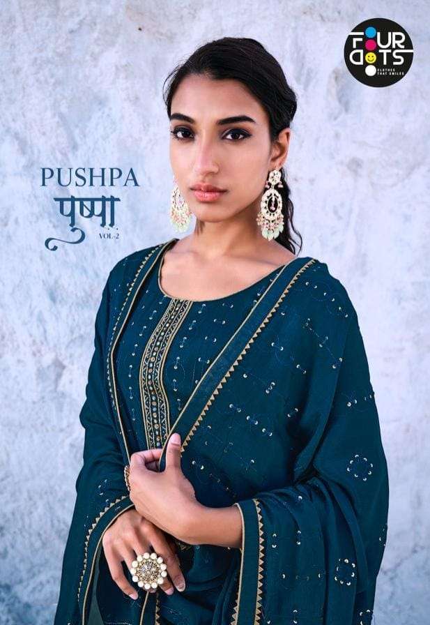 FourDots Pushpa Vol 2 Chiffon With Designer Suit