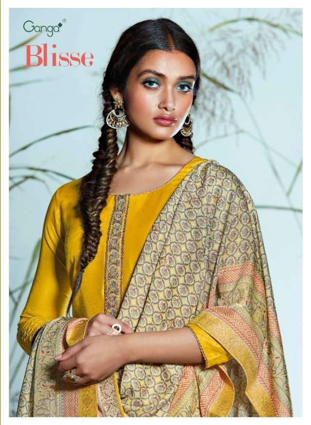 Ganga Blisse Silk With Embroidery Work Salwar Kameez Collect...