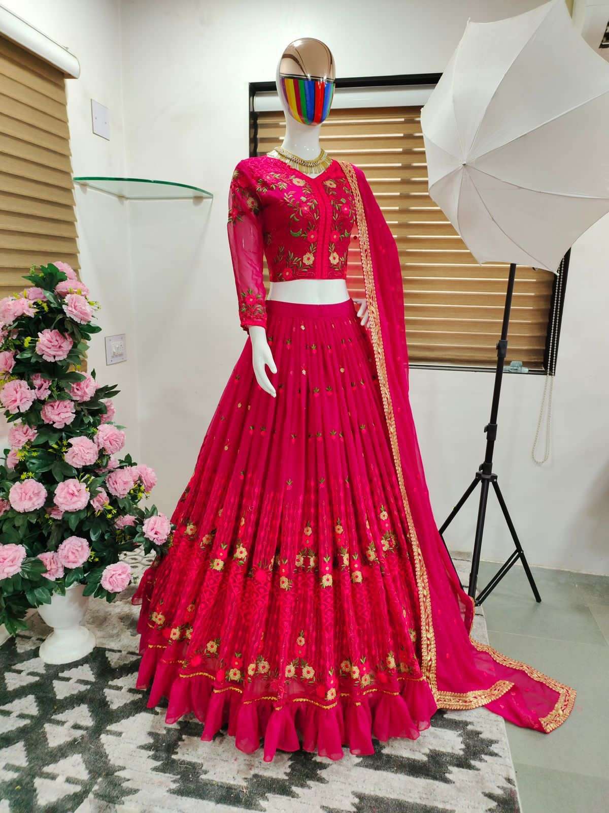 GEORGETTE LEHENGA CHOLI PARTY WEAR COLLECTION AT WHOLESALE R...