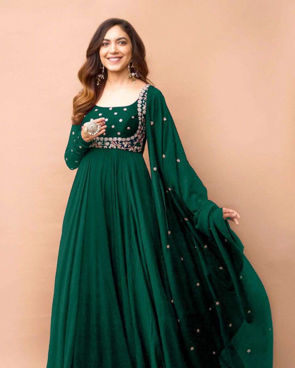 Georgette With Embroidery Work Gown & Dupatta Collection