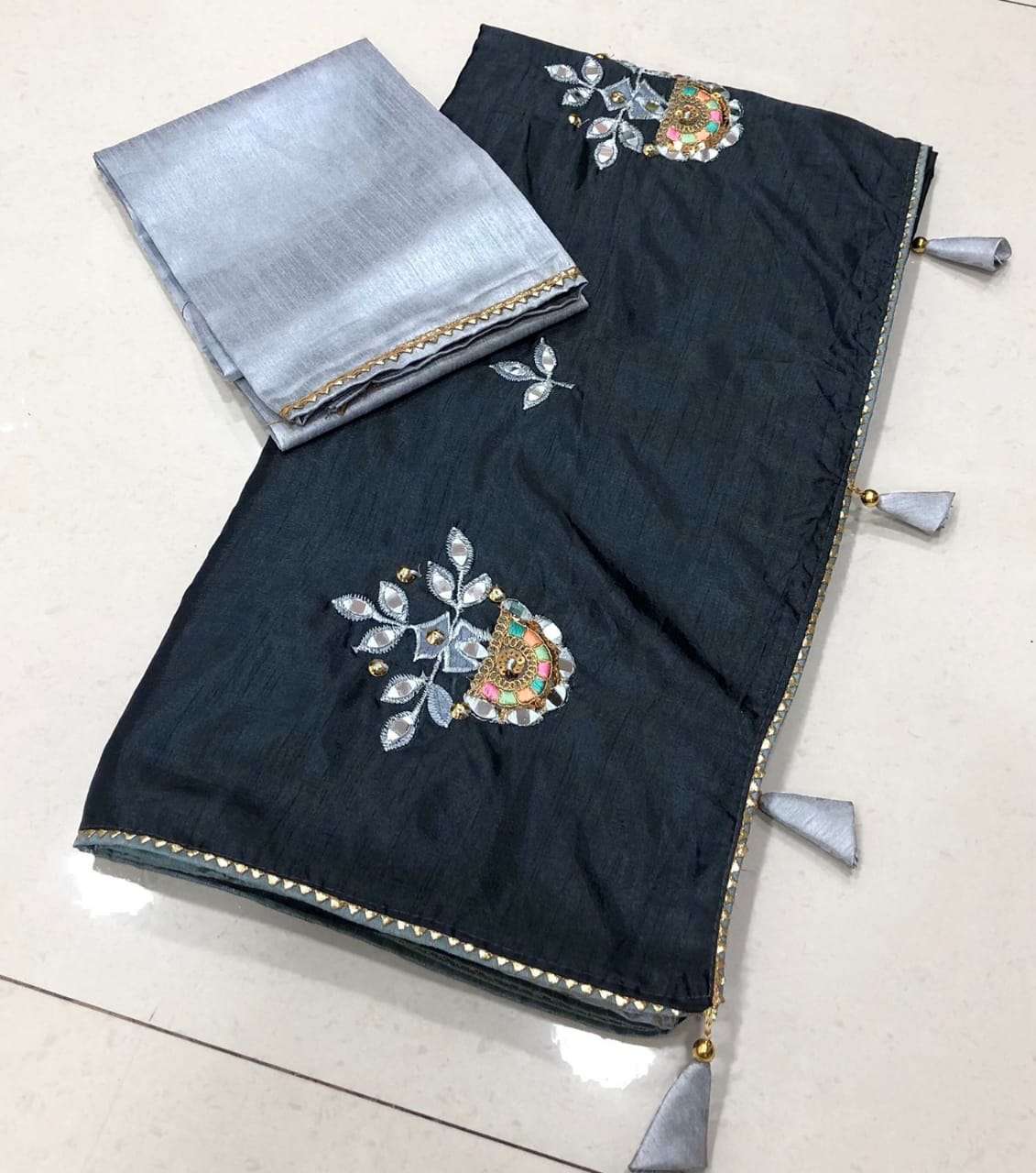 Jk 382 Dola Silk With Fancy Sequence Work Saree Collection