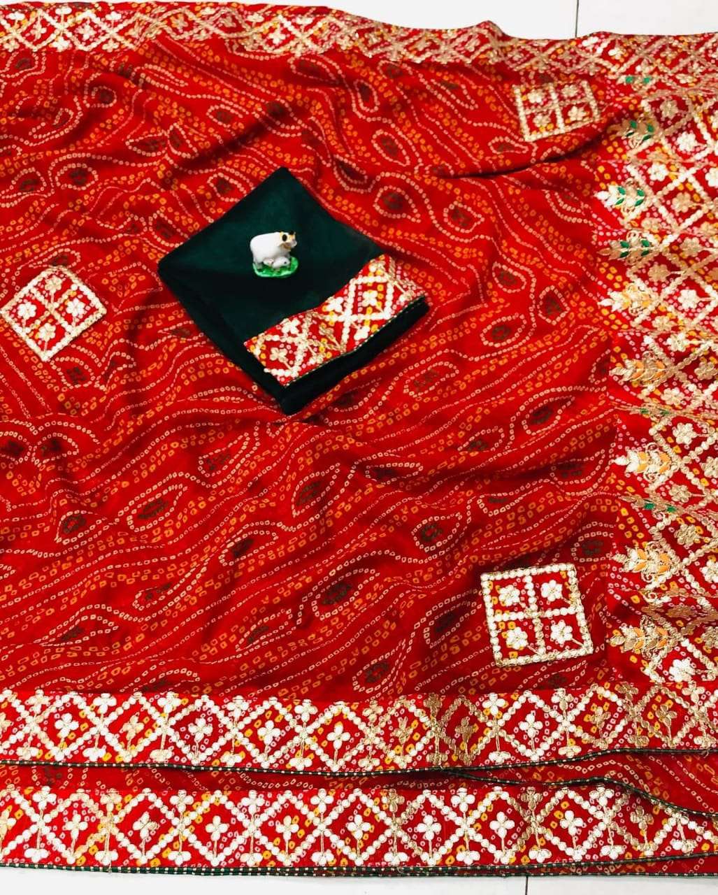 Jk 410 Red Colour Georgette With Traditional Bandhani Print ...