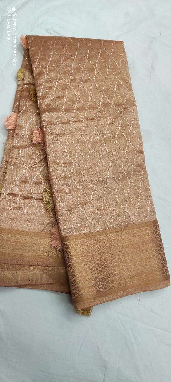JK 413 Cotton With Jacquard Fancy Thread Work Saree Collecti...
