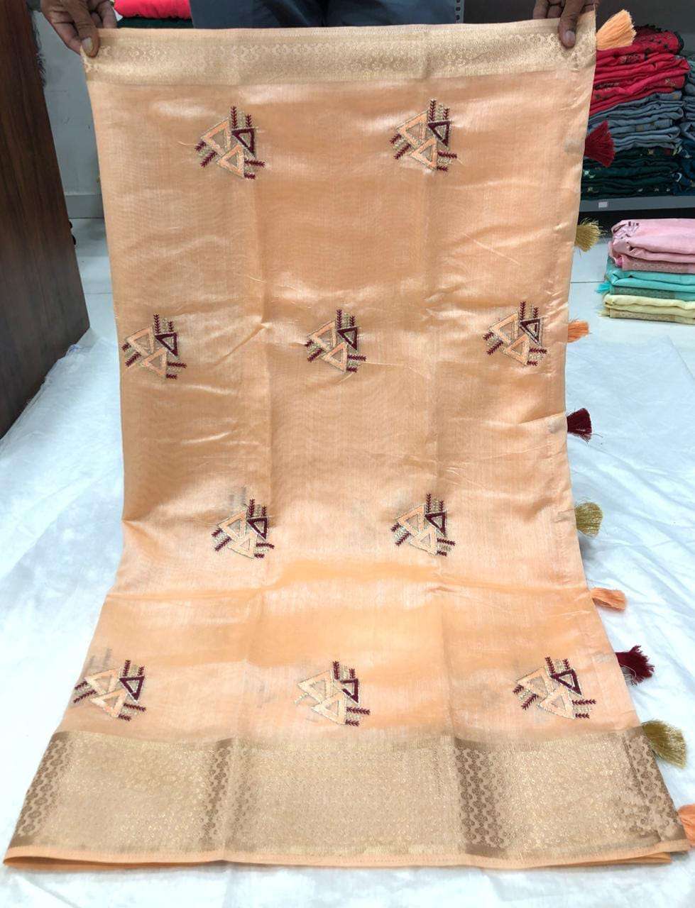 JK 475 Cotton With Weaving Saree Collection