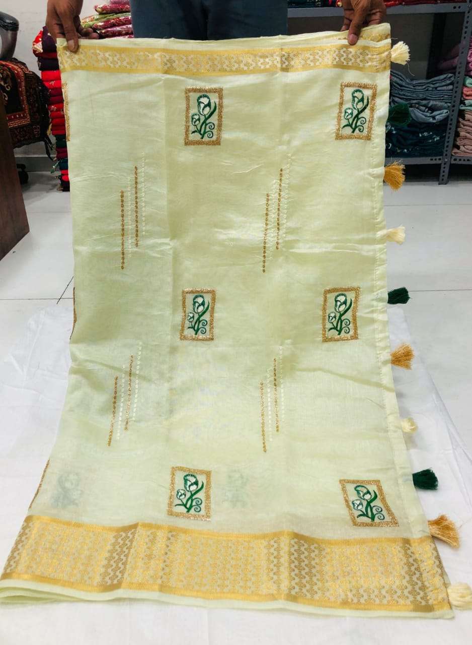 Jk Cotton With fancy thread work saree collection