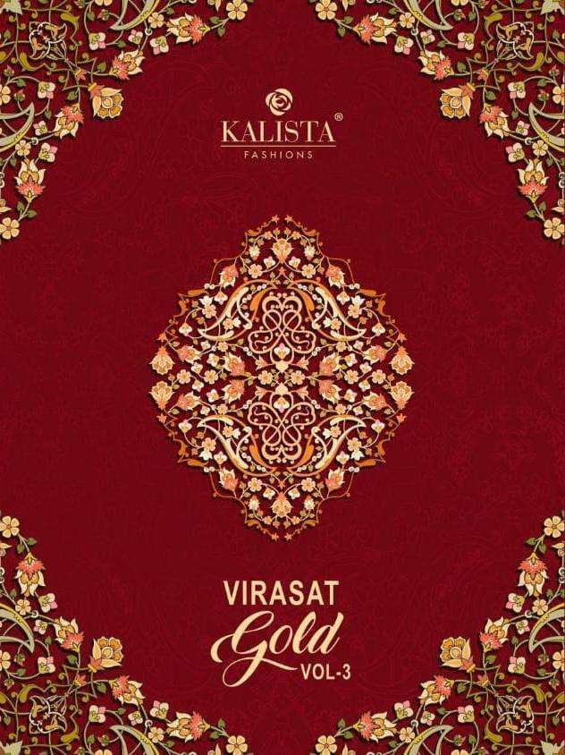 Kalista Virasat Gold Vol 3 Silk With Embroidery Work Saree C...
