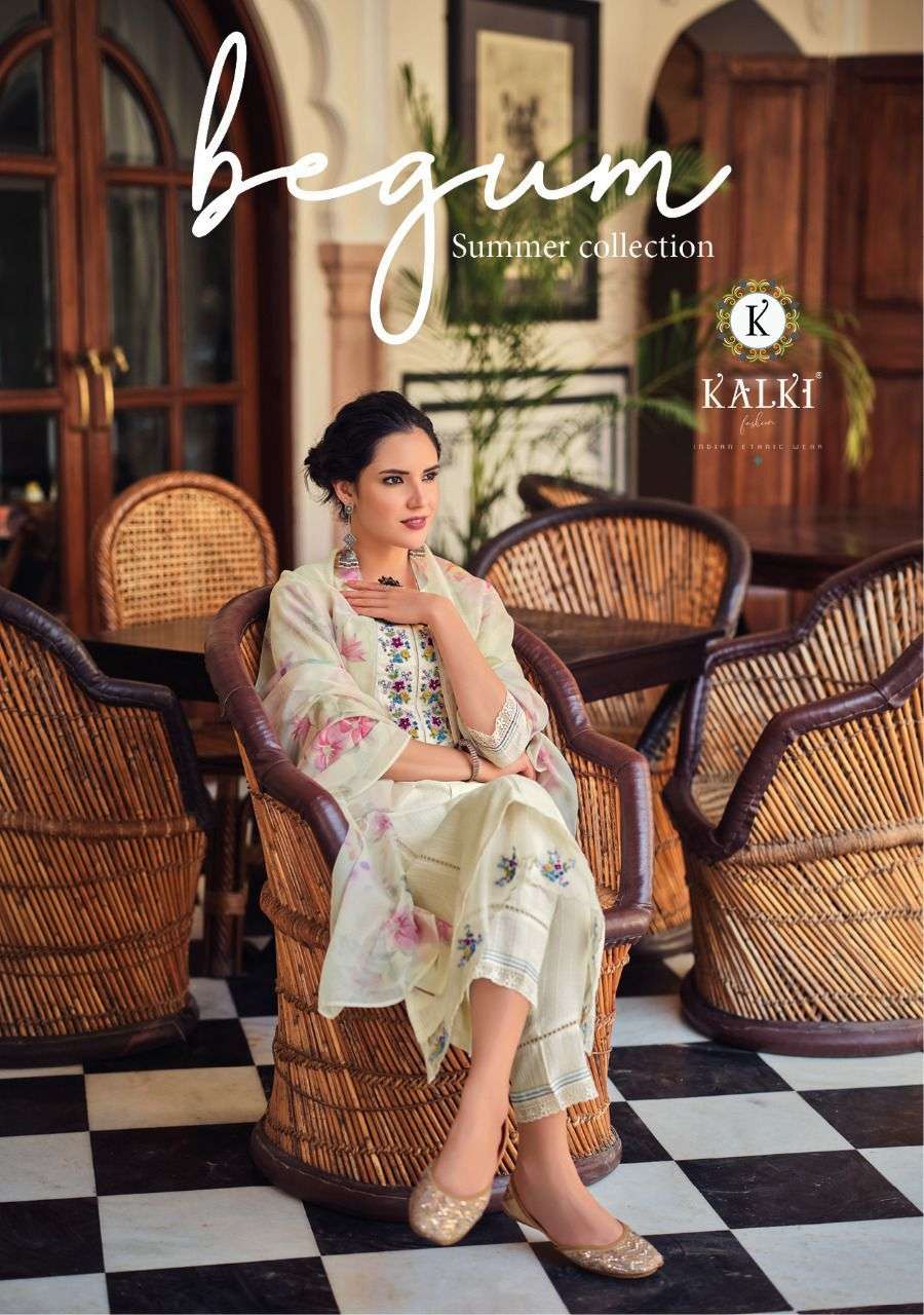 Kalki Fashion Begum Cotton With Fancy Work Suit Collection