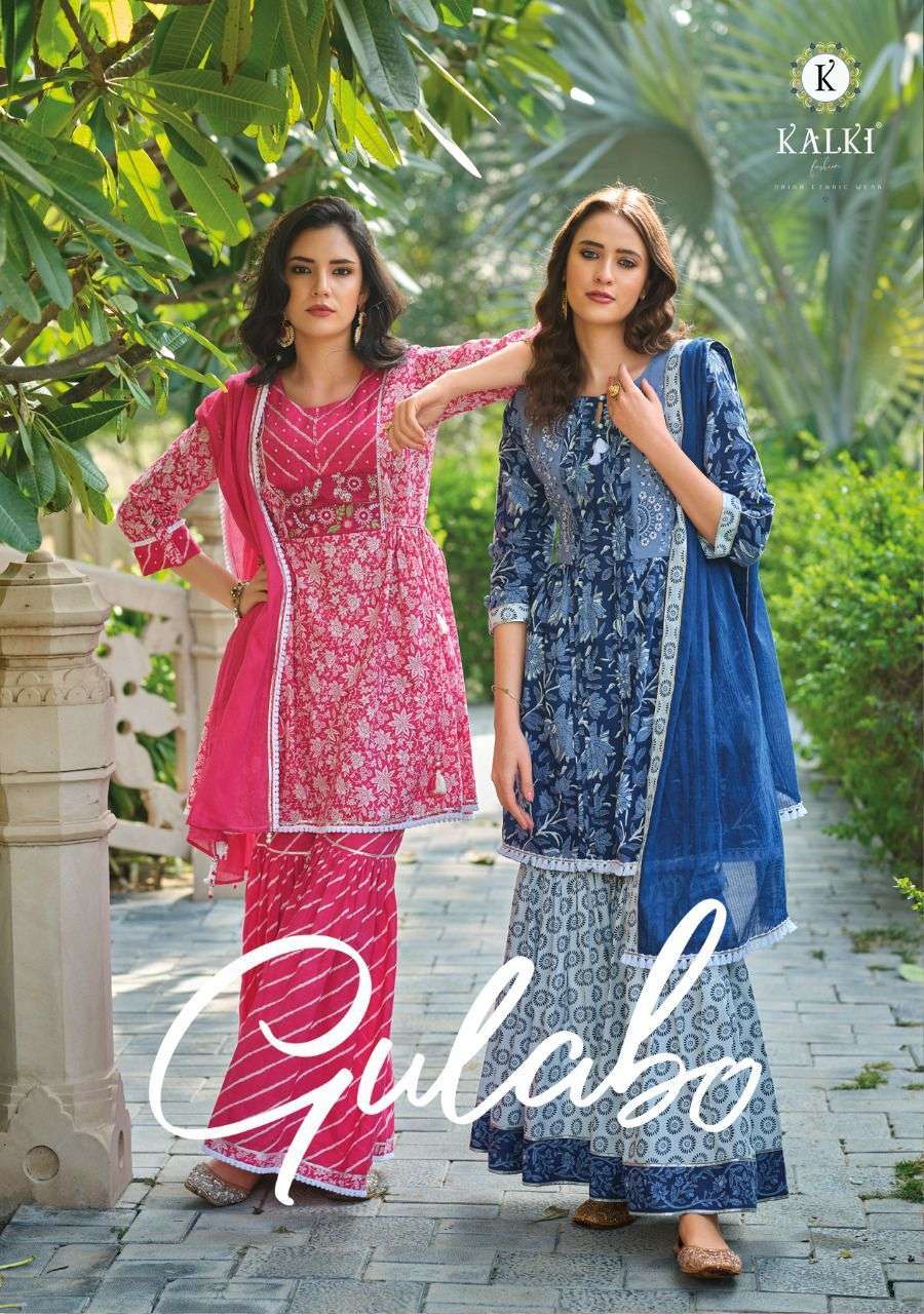 Kalki Fashion Gulabo Cotton With Printed Readymade Suit Coll...