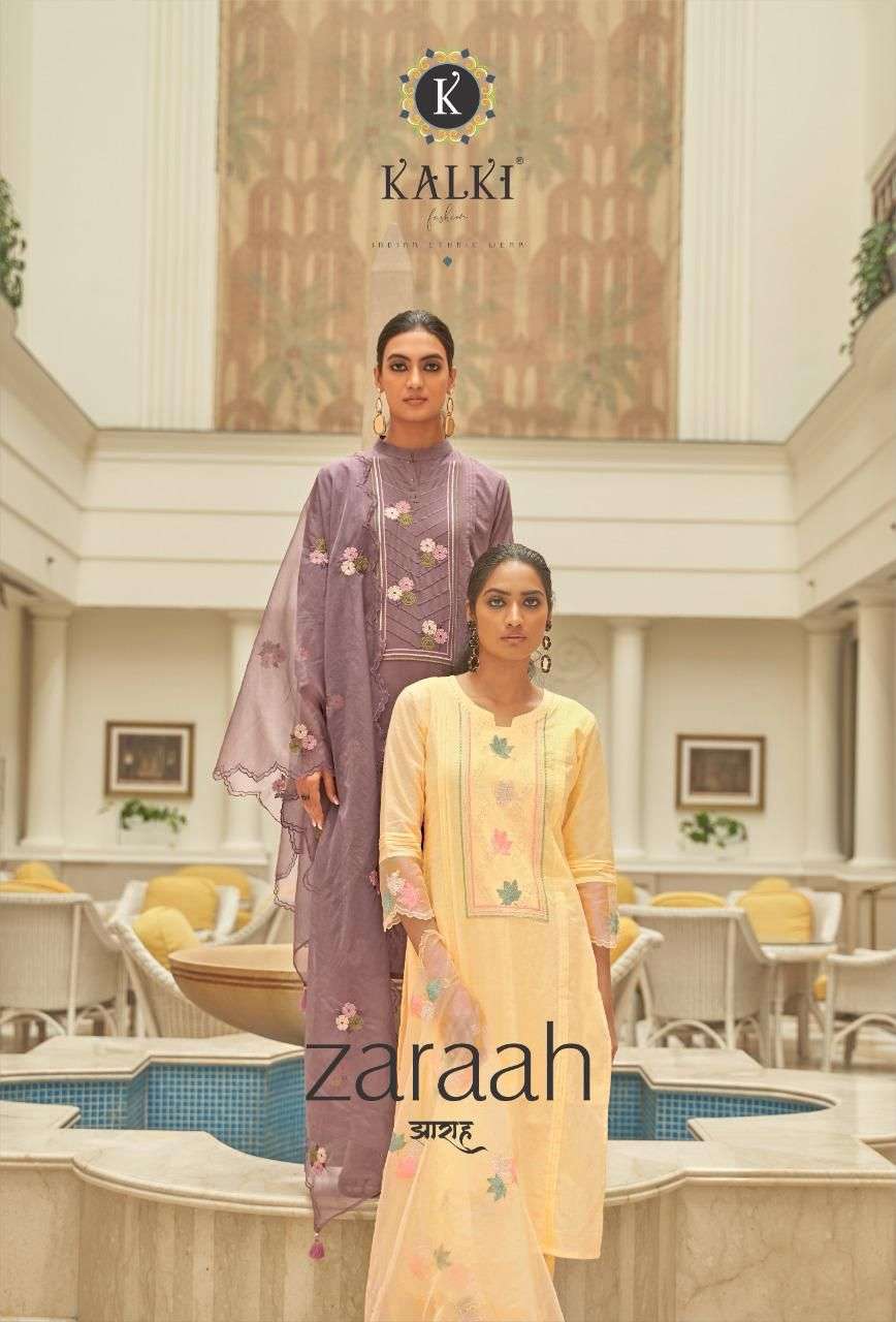 Kalki Fashion Zaraah Cotton With Designer Fancy Work Suit Co...