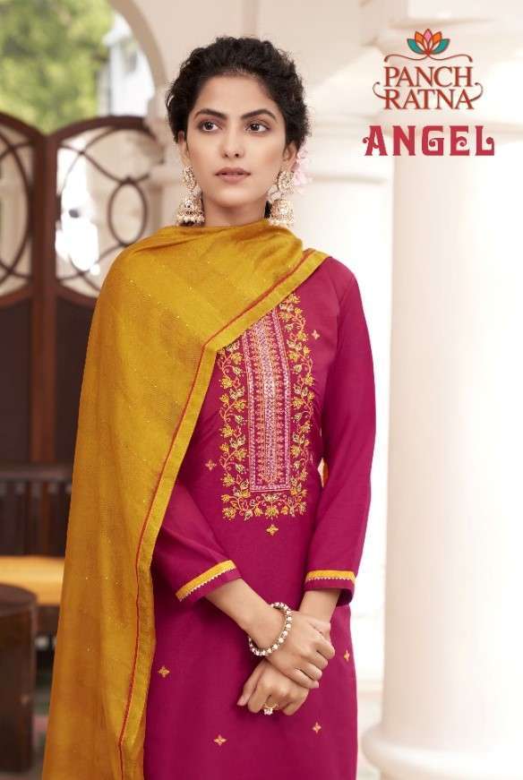 Kessi fabrics Panch Angel Silk With Fancy Work Suit Collecti...
