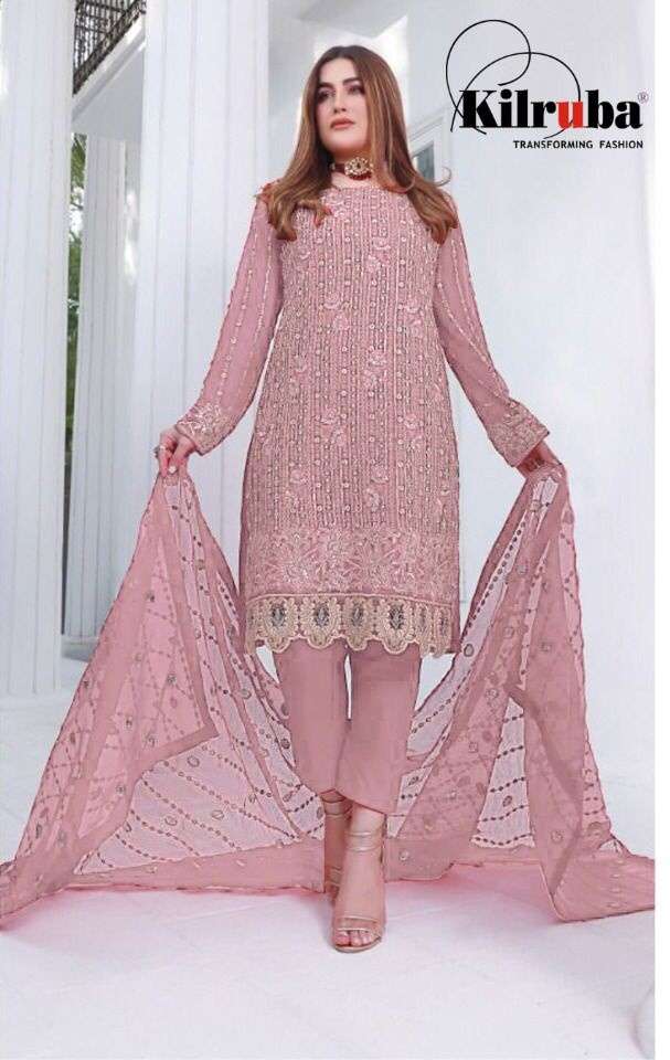 KILRUBA 204 Georgette With Fancy Embroidery Work Pakistani S...