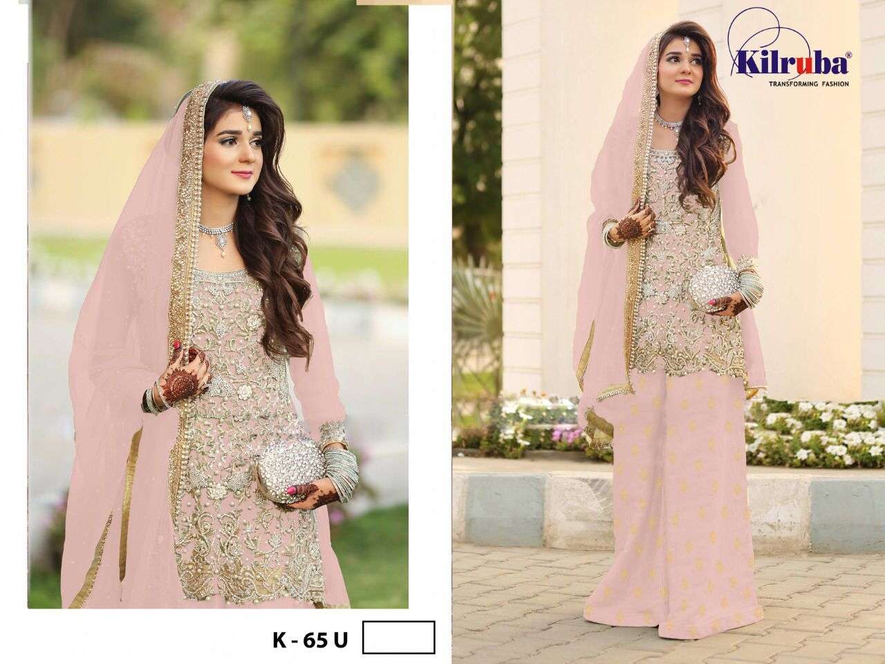 Kilruba K 65 Net With Embroidery Work Pakistani Suit