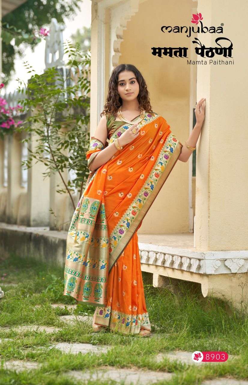 Manjubaa Mamata Silk With Paithani Designer Saree Collection