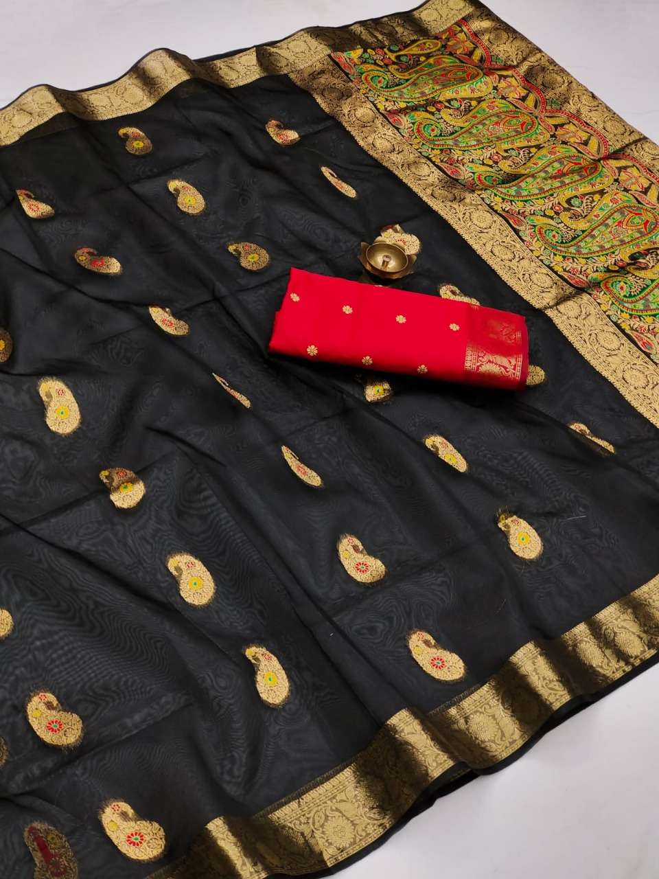 Mengoza Organza Silk With Weaving Design Saree Collection