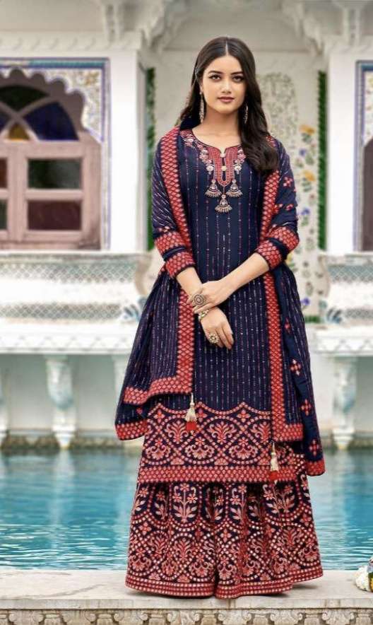 MISHAAL 8023 GEORGETTE PAKISTANI SUITS EID COLLECTION AT WHO...