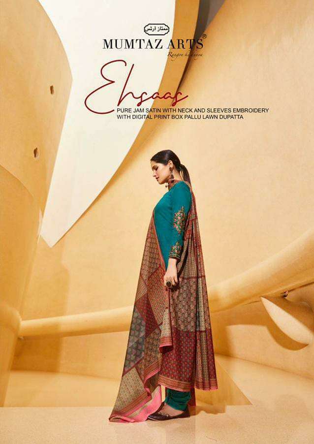 Mumtaz Arts Ehsaas Jam Satin With Fancy Suit Collection
