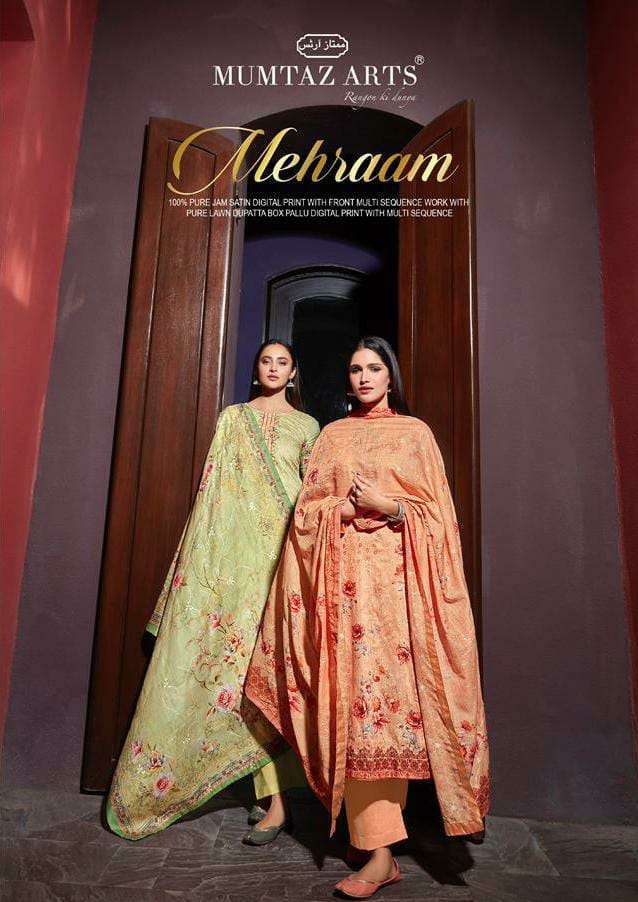 Mumtaz Arts Mehraam Jam Satin Silk With fancy Suit Collectio...