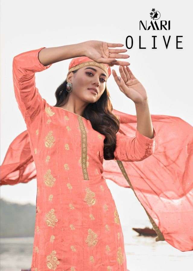 Naari Olive Viscose With Fancy Salwar Kameez Collection