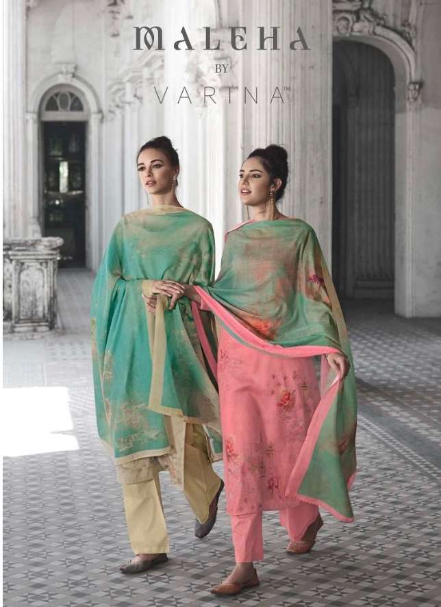 Om tex Maleha Satin Silk With Digital print Suit Collection