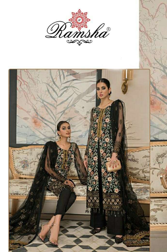 PAKISTANI SUITS DRESS MATERIALS BY RAMSHA SINGLES COLLECTION...