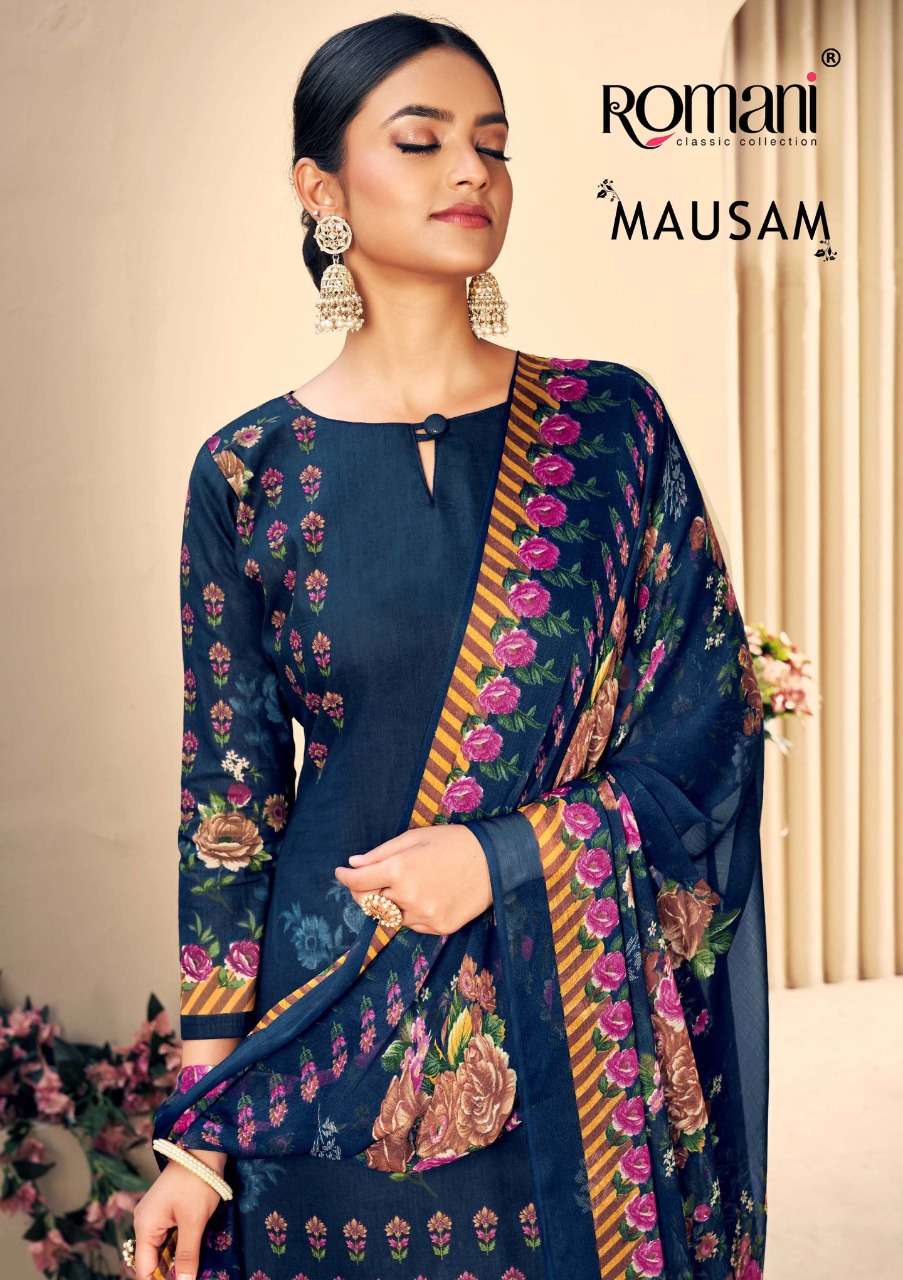 ROMANI MAUSAM LATEST CAMBRIC COTTON DIGITAL PRINT DRESS MATE...