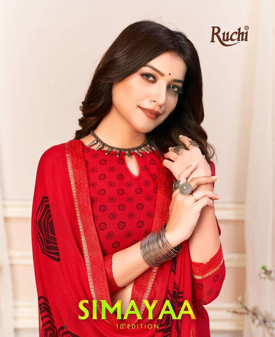 Ruchi Simaya vol 10 Chiffon With border saree collection