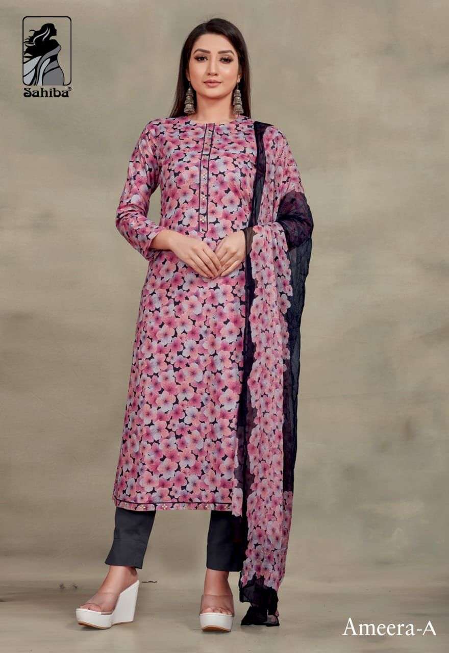 Sahiba Ameera Cambric Cotton With Printed Suit Collection