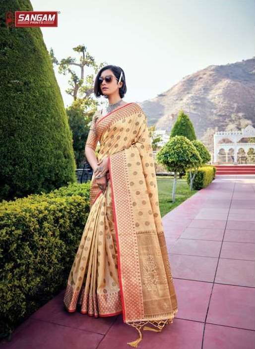 Sangam Print Aahana Banarasi Silk With Weaving Saree Collect...