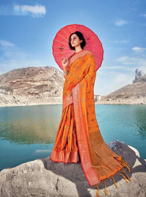 Sangam Print Kahira Banarasi Silk With Weaving Design Saree ...