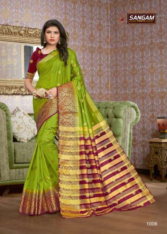Sangam Print Saanvi Silk With Weaving Design Saree Collectio...