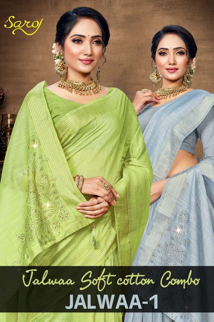 Saroj Jalwaa Cotton Linen Party Wear Saree Collection