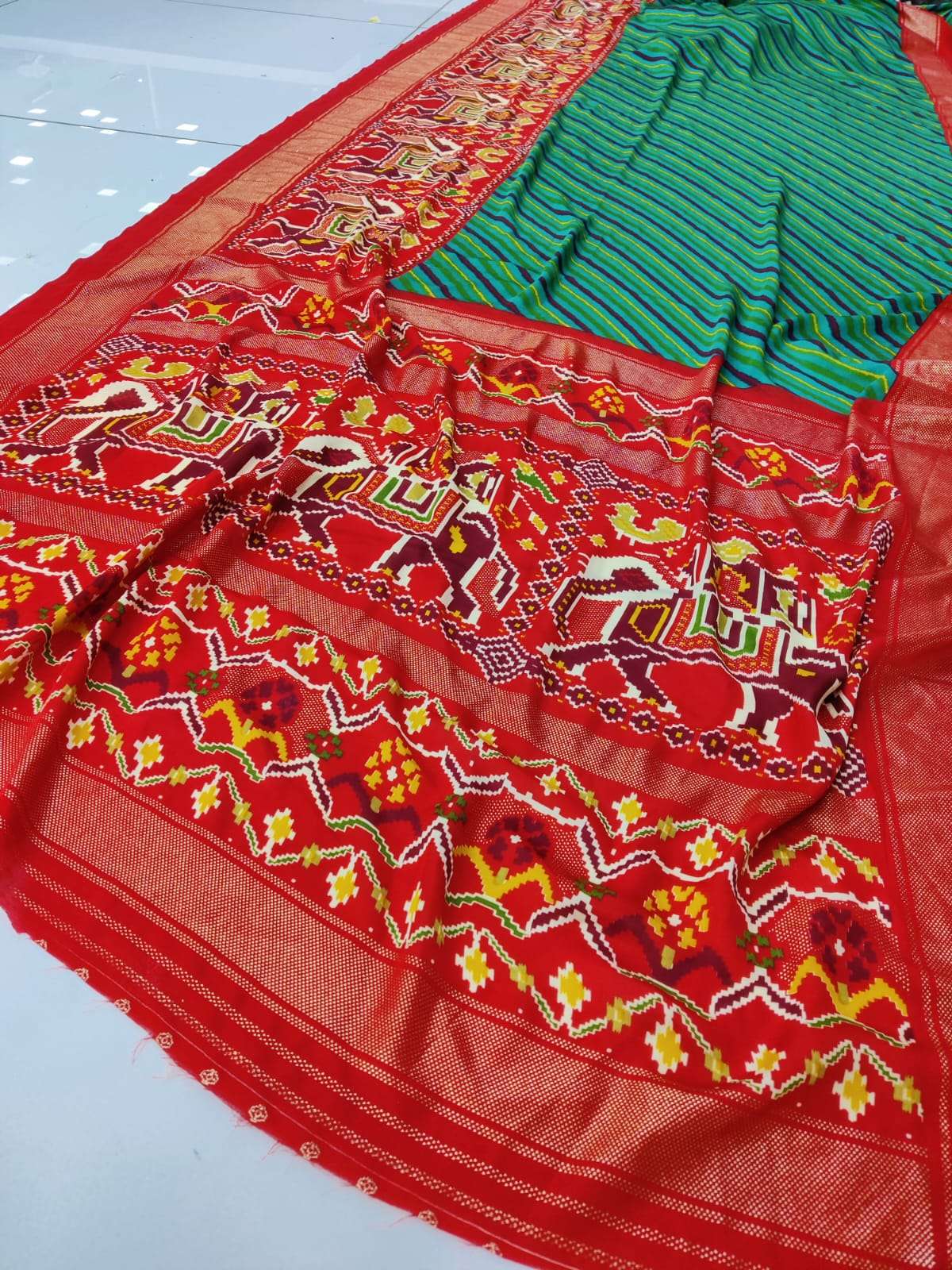 Satin Silk Patola With Leriya Design SAree Collection