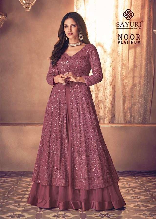 Sayuri Noor Platinum Georgette With Designer Wedding Wear Su...