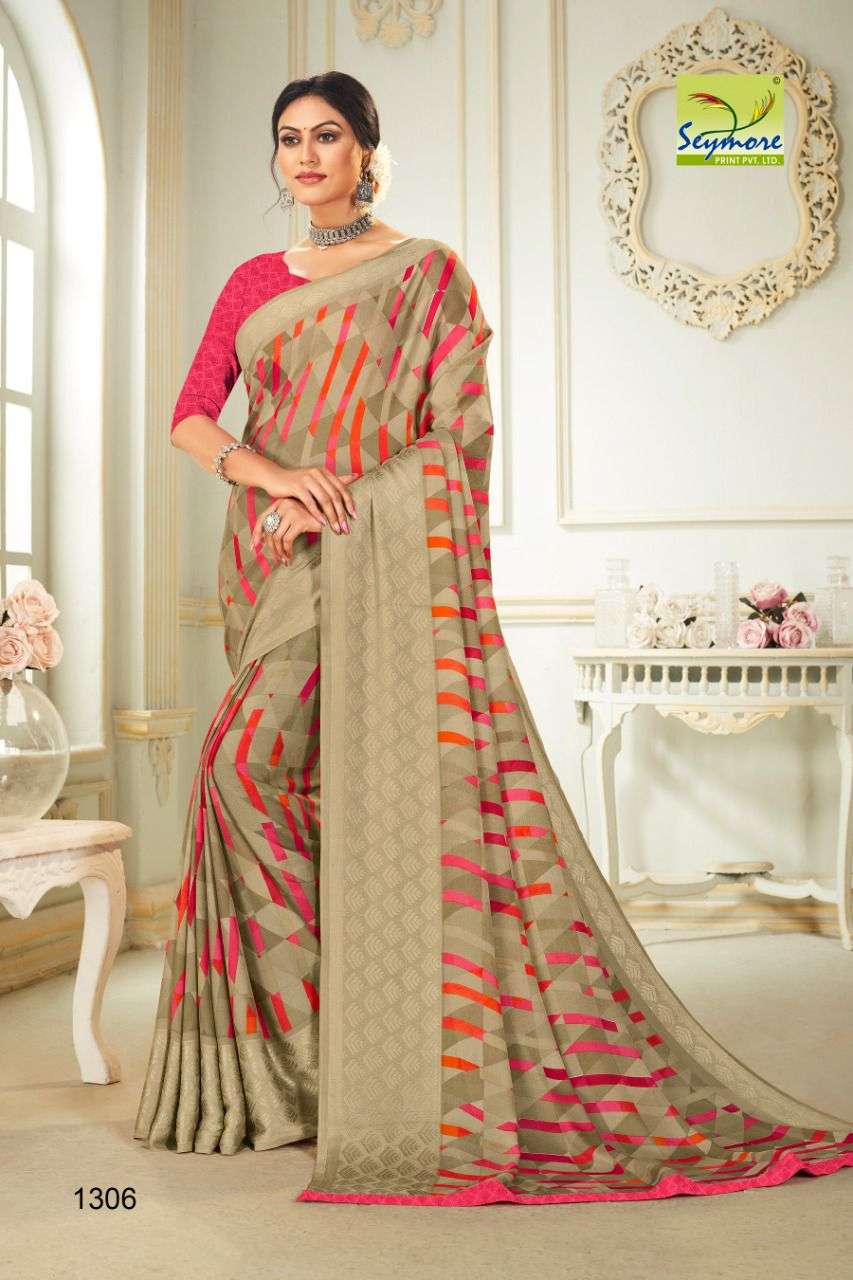 Seymore Candy Georgette With jacquard Weaving Border Saree C...
