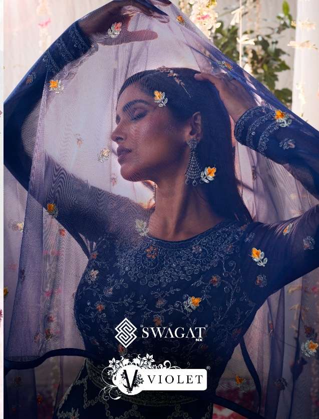Swagat Violet 5300 Series Net With Designer Salwar Kameez Co...