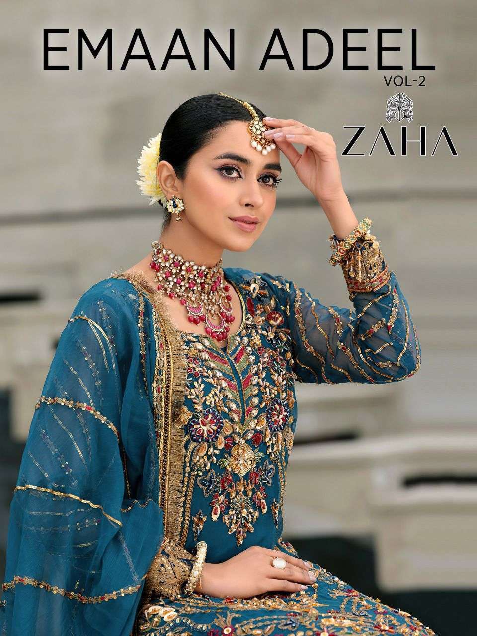 Zaha Emaan Adeel Vol 2 Georgette With Embroidery Work Pakist...