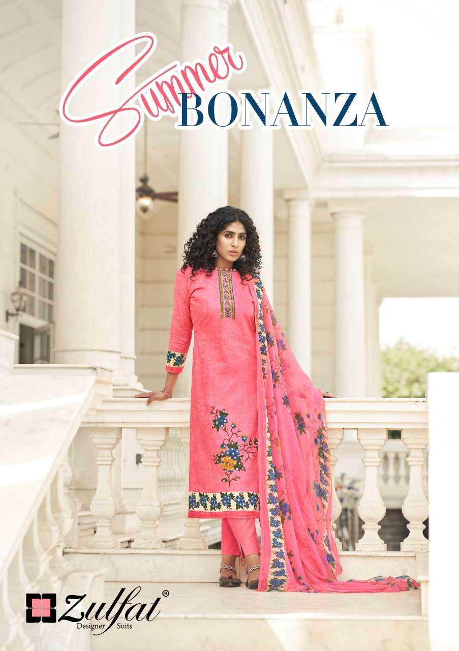 Zulfat Designer Summer Bonanza Cotton With Digital Print Sui...