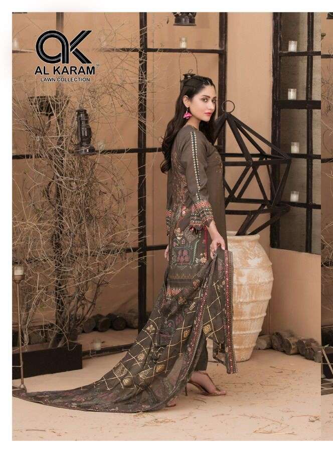 AL Karam Kesariya Vol-4  Lawn Cotton With Digital Print Suit...
