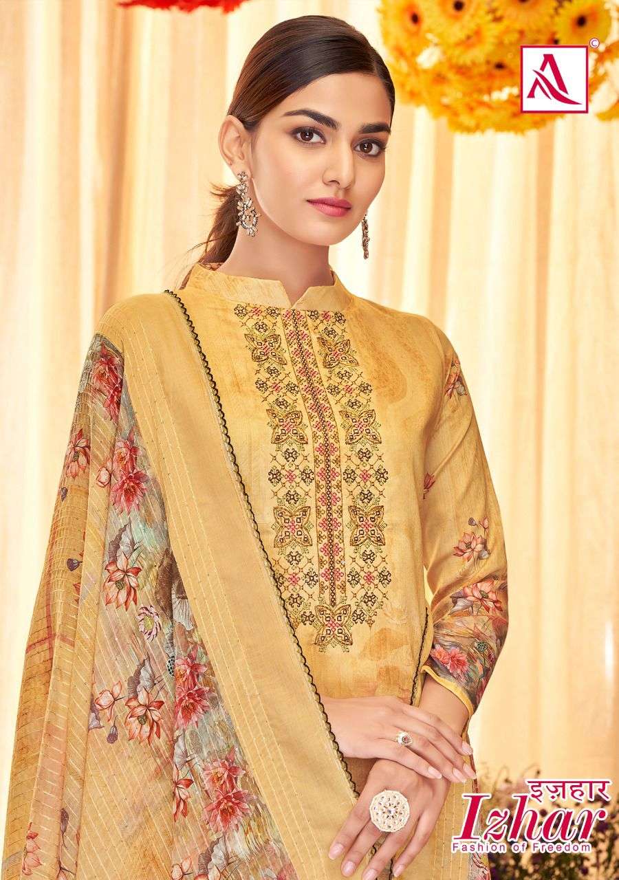 Alok Suits Izhar Jam Cotton Printed With Fancy Embroidery & ...