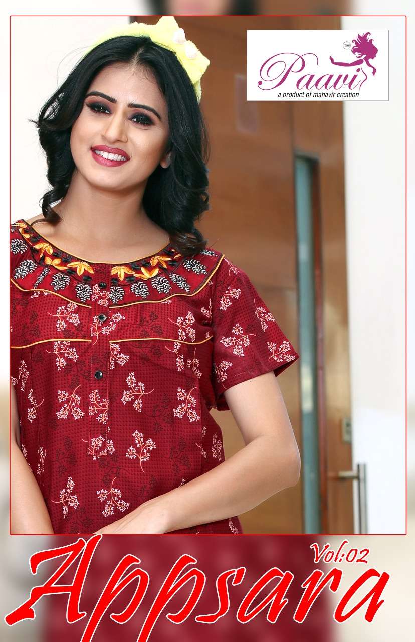 Apsara Rayon With Foil Print Night Wear collection