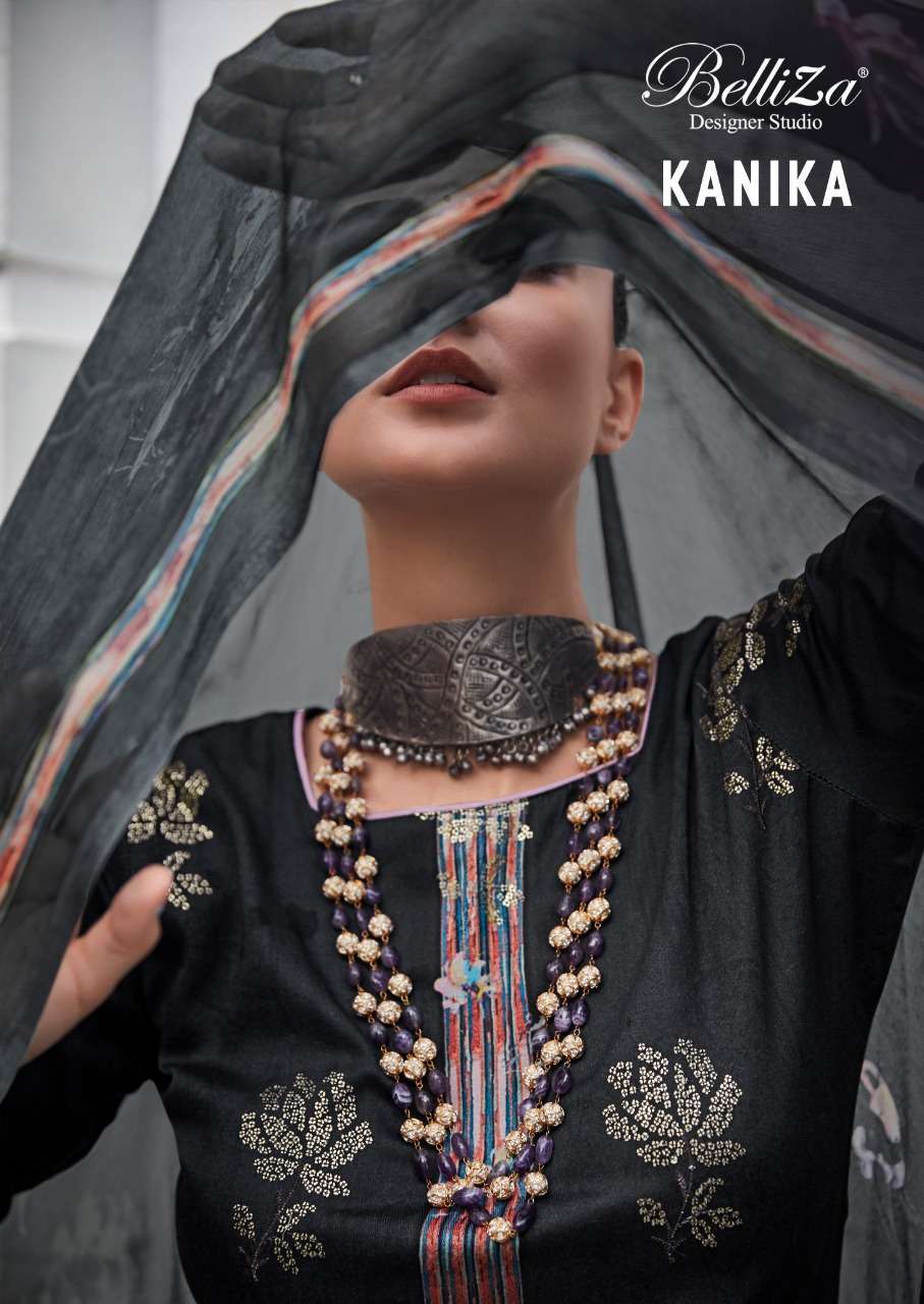 Belliza Designer studio kanika Jam Cotton With fancy Look Sa...