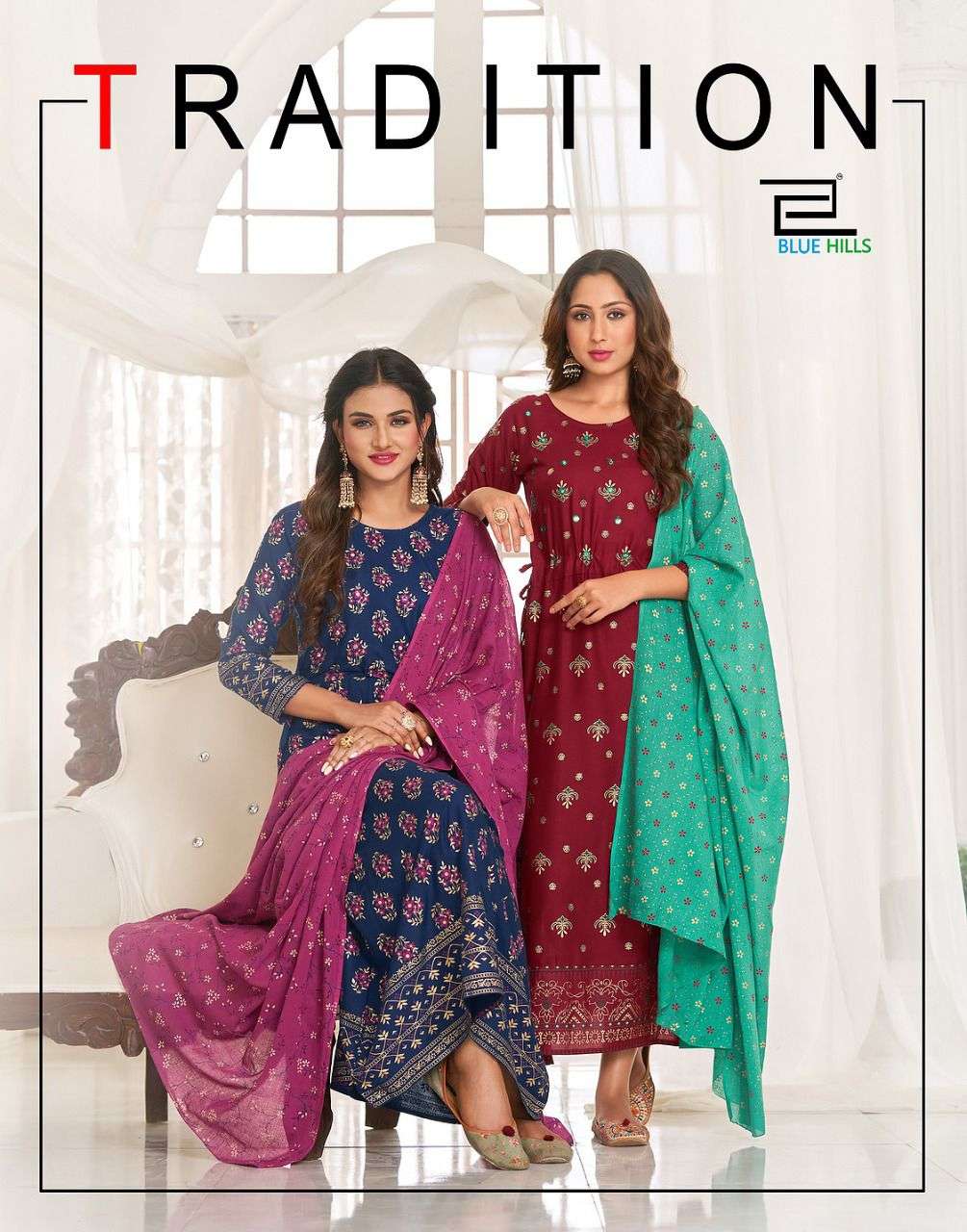 Blue Hills Tradition VOl 1 Rayon With Fancy Kurti With Dupat...