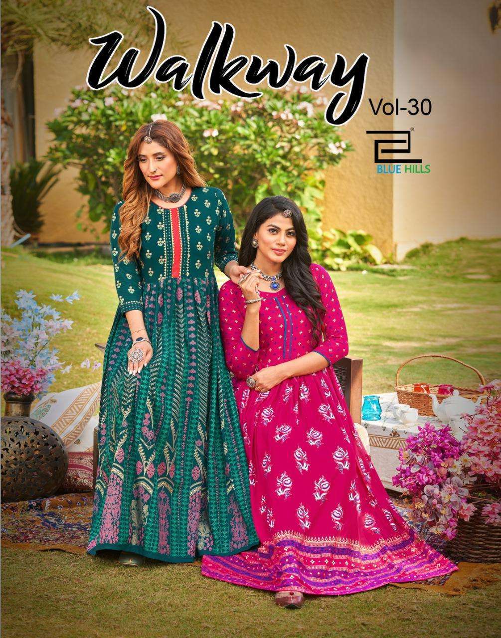 Blue Hills Walkway Vol 30 Rayon With Long Gown type Kurti Co...